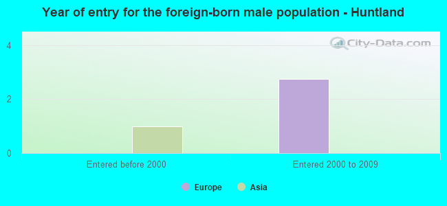 Year of entry for the foreign-born male population - Huntland