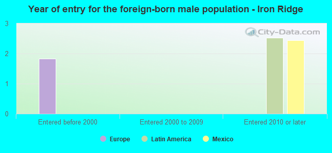 Year of entry for the foreign-born male population - Iron Ridge