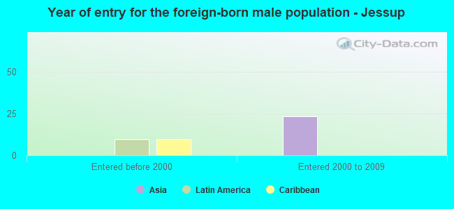 Year of entry for the foreign-born male population - Jessup