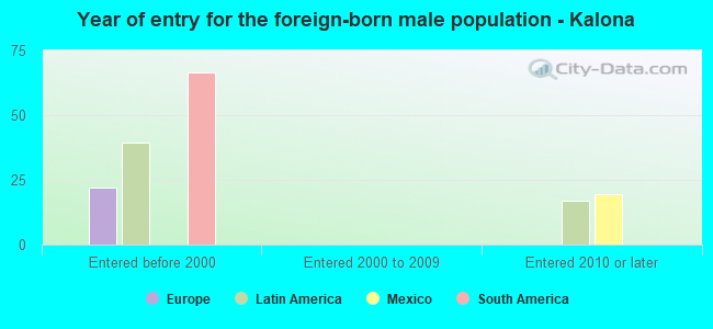Year of entry for the foreign-born male population - Kalona