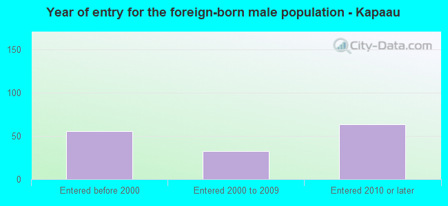Year of entry for the foreign-born male population - Kapaau
