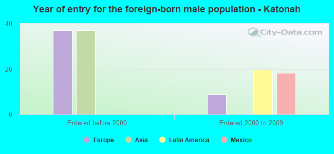 Year of entry for the foreign-born male population - Katonah