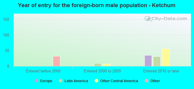 Year of entry for the foreign-born male population - Ketchum