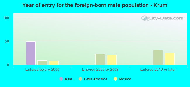 Year of entry for the foreign-born male population - Krum