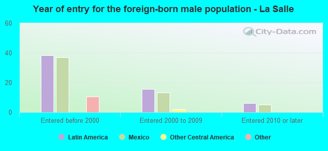Year of entry for the foreign-born male population - La Salle