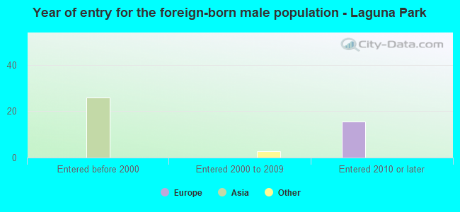 Year of entry for the foreign-born male population - Laguna Park