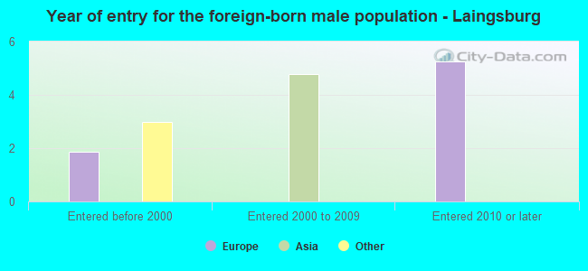 Year of entry for the foreign-born male population - Laingsburg