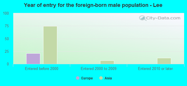 Year of entry for the foreign-born male population - Lee