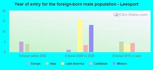 Year of entry for the foreign-born male population - Leesport