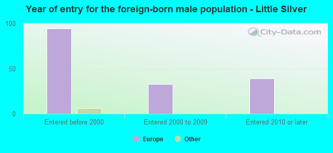 Year of entry for the foreign-born male population - Little Silver