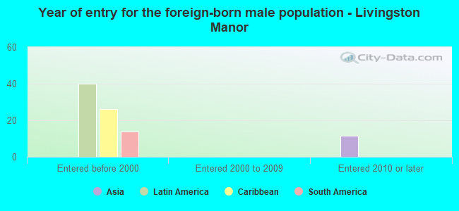 Year of entry for the foreign-born male population - Livingston Manor