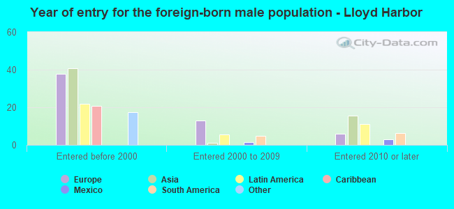Year of entry for the foreign-born male population - Lloyd Harbor