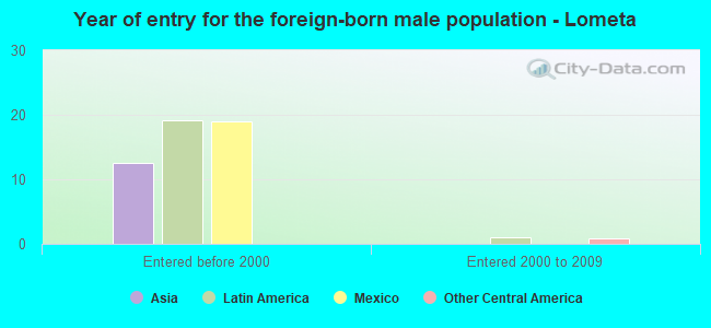 Year of entry for the foreign-born male population - Lometa