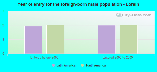 Year of entry for the foreign-born male population - Lorain
