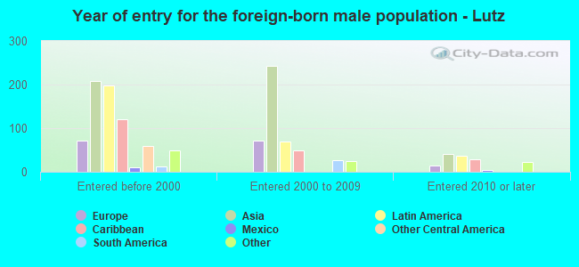 Year of entry for the foreign-born male population - Lutz