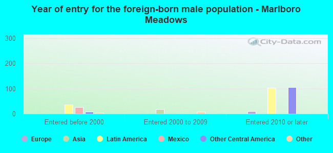 Year of entry for the foreign-born male population - Marlboro Meadows