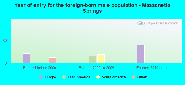 Year of entry for the foreign-born male population - Massanetta Springs