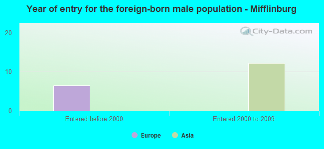 Year of entry for the foreign-born male population - Mifflinburg