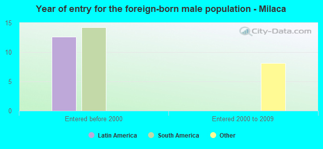 Year of entry for the foreign-born male population - Milaca