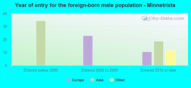Year of entry for the foreign-born male population - Minnetrista