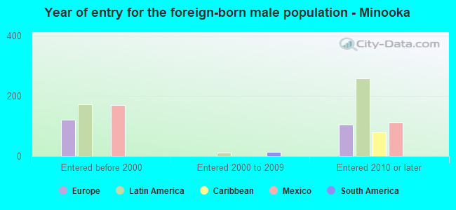 Year of entry for the foreign-born male population - Minooka