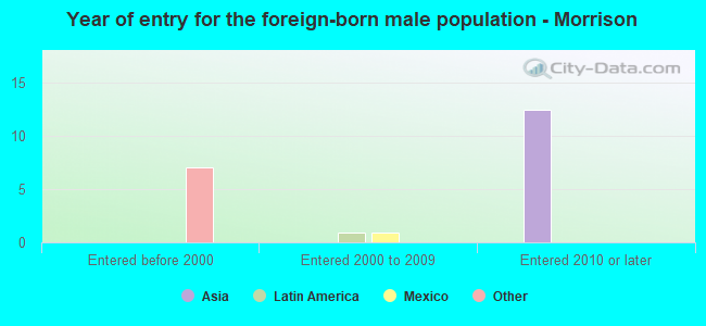 Year of entry for the foreign-born male population - Morrison