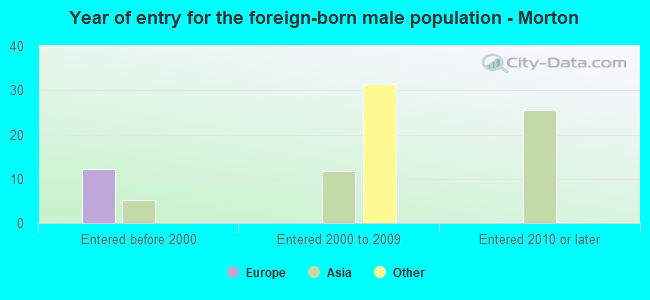 Year of entry for the foreign-born male population - Morton