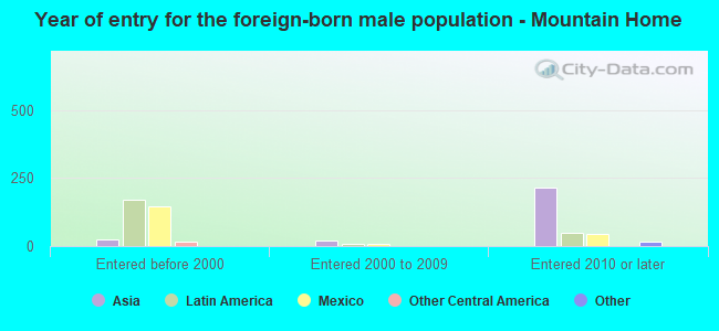 Year of entry for the foreign-born male population - Mountain Home