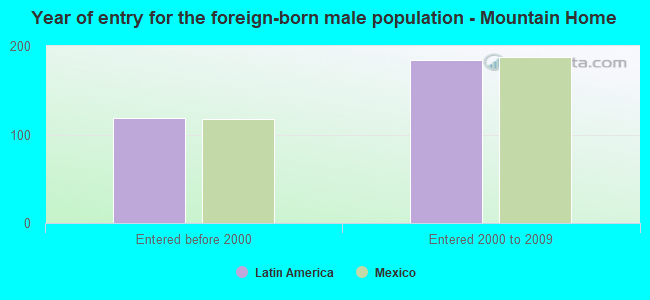 Year of entry for the foreign-born male population - Mountain Home