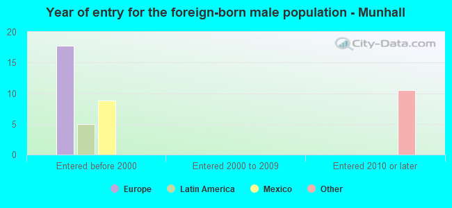 Year of entry for the foreign-born male population - Munhall