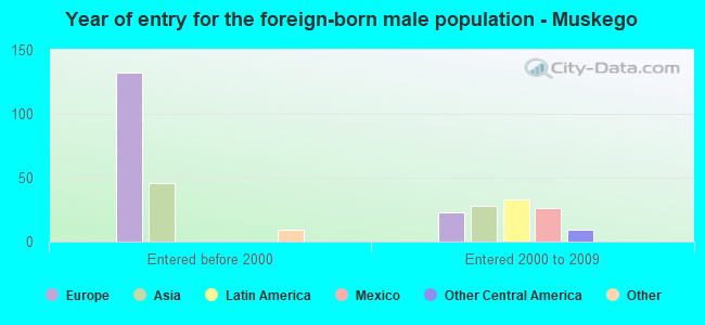 Year of entry for the foreign-born male population - Muskego