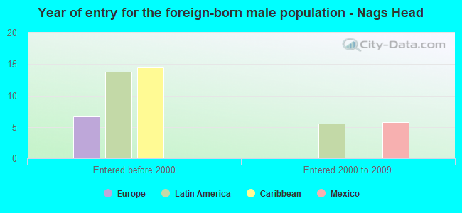 Year of entry for the foreign-born male population - Nags Head