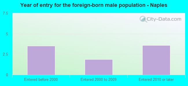 Year of entry for the foreign-born male population - Naples