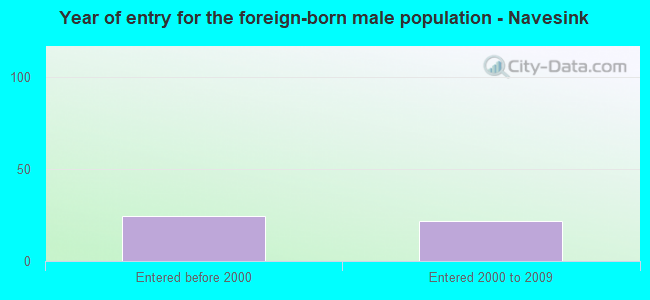 Year of entry for the foreign-born male population - Navesink