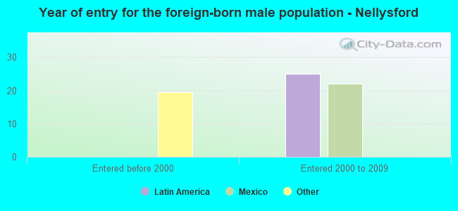 Year of entry for the foreign-born male population - Nellysford