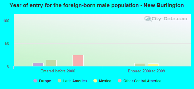Year of entry for the foreign-born male population - New Burlington