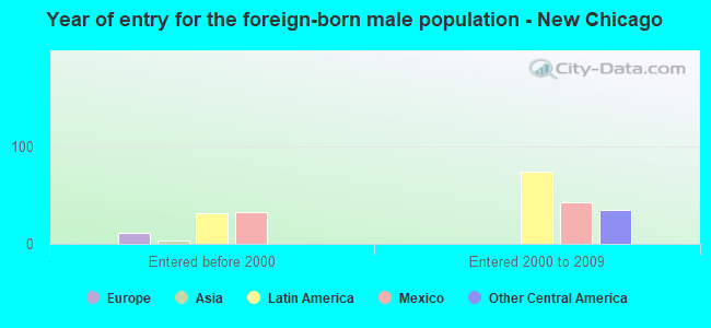Year of entry for the foreign-born male population - New Chicago