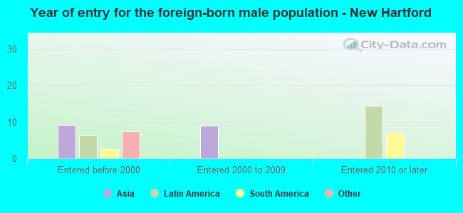 Year of entry for the foreign-born male population - New Hartford