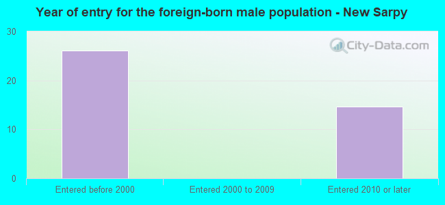 Year of entry for the foreign-born male population - New Sarpy