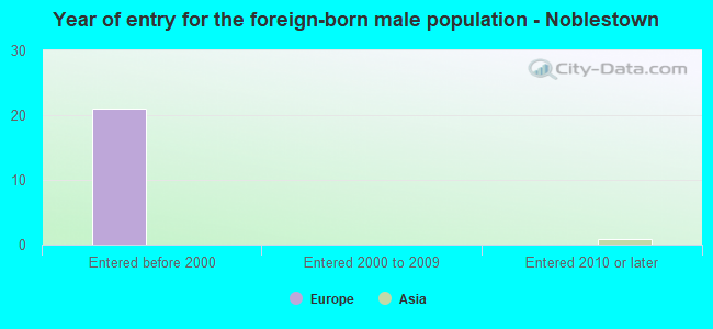 Year of entry for the foreign-born male population - Noblestown