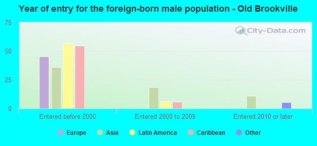 Year of entry for the foreign-born male population - Old Brookville