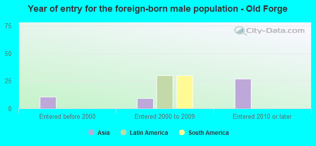 Year of entry for the foreign-born male population - Old Forge