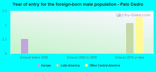 Year of entry for the foreign-born male population - Palo Cedro