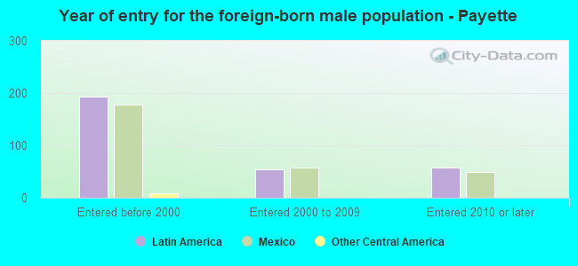 Year of entry for the foreign-born male population - Payette