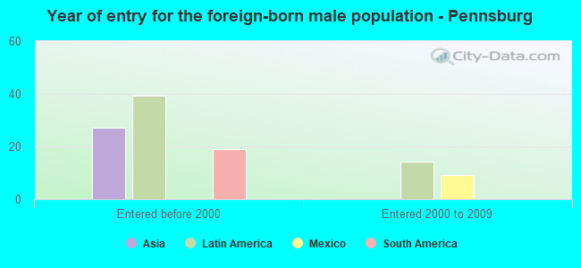Year of entry for the foreign-born male population - Pennsburg