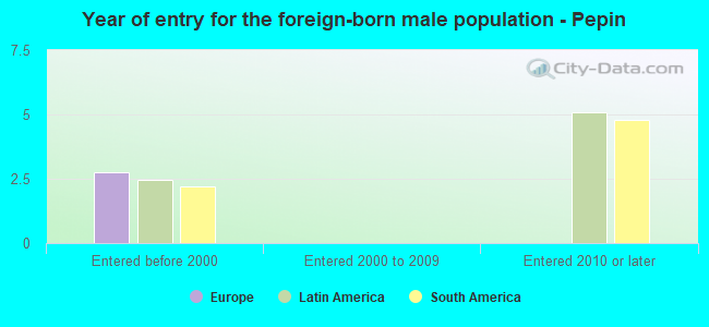 Year of entry for the foreign-born male population - Pepin