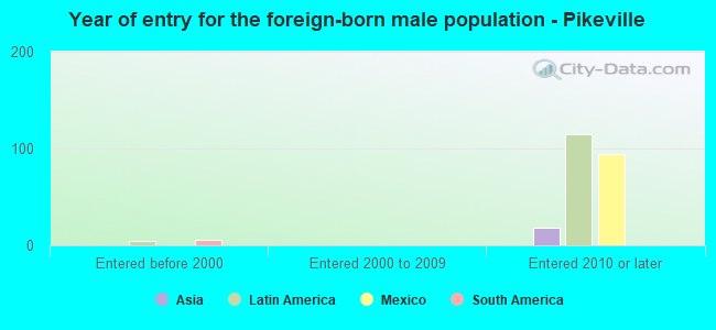 Year of entry for the foreign-born male population - Pikeville