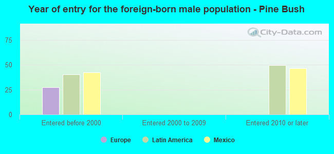 Year of entry for the foreign-born male population - Pine Bush