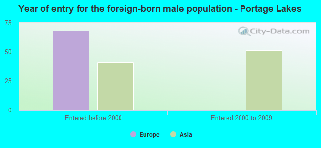 Year of entry for the foreign-born male population - Portage Lakes