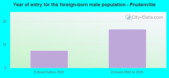 Year of entry for the foreign-born male population - Prudenville